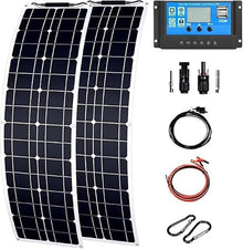 KZZAAO Flexible Solar Panel 200W 400W 800W 23.8% High Efficiency Solar Cells, Fiberglass Flexible Monocrystalline Solar Charger for RV