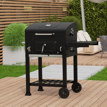 YEWASTI Barrel Charcoal Grill with Temperature Indicator, Large BBQ Grill with Side Shelf for Backyard Cooking, Camping, and Family Gatherings