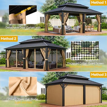 DWVO 12x18ft Aluminum Gazebo Hardtop Double Roof Canopy Outdoor Gazebo