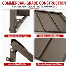 Awntech Houstonian Open-Side Fixed Awning, 92" W x 24" H x 24" D, Bronze
