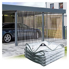 HSYFdy Outdoor Clear Tarp Curtain Waterproof Weather Resistant Patio Gazebo Curtain for Pergola, Porch, Gazebo, Cabana/Indoor Shelter Shed with Rustproof Grommets (Color : 0.4mm, Size : 7x10m)