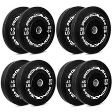 Iron Crush Olympic Bumper Plate Sets - Premium Virgin Rubber Weights for Strength Training - Compatible with 2" Barbells 250LB
