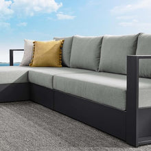 Modway Tahoe Modular Aluminum 3-Piece Outdoor Patio Furniture Gray, Left-Facing Sectional Sofa Set with Weather-Resistant Cushions, Ideal for Deck, Backyard, Poolside