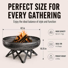 Ohio Flame Liberty 42” Wood Burning Fire Pit Carbon Steel with Angled