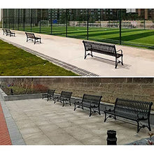 Patio Garden Bench, Heavy-Duty Metal Park Bench, Powder Coated Cast Iron Steel Frame, Outdoor 3-Seater with Backrest for Garden Backyard Lawn Porch Path (Size : 1800mm)