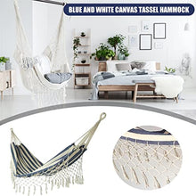 MaGiLL Thicken Canvas Hammock Sleeping Hanging Swing Chair Outdoor Travel Camping Tassel Hanging Bed Foldable Double Garden Hammock