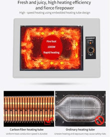 Electric Barbecue Grill, Household Smokeless Griddle Grill, Commercial BBQ Pan Table Top Grill with Temperature Knob, Tabletop BBQ Cooking Grill for Kitchen Outdooe Indoor Restaurant Camping