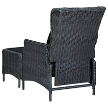 QINXIXINAIXI Reclining Patio Chair with Footstool Poly Rattan Dark Gray,Patio Dining Chairs,Garden Seat,Outdoor Chair for Outdoor Relaxation