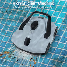 Robotic Pool Cleaner,1076 Sq.Ft Coverage,130mins Runtime,Powerful Suction,Automatic Route Planning,Cordless Pool Vacuum for Above Ground/Inground Pools,Self-Parking Function