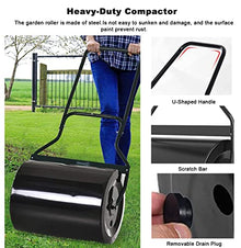 Oracra Lawn Roller Heavy-Duty Garden Drum Roller, Metal Pull & Push Turf Rollers for Backyard/Ball Field, Steel Lawn Rolling with Drain Plug, Manual Grass Roller