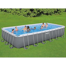 Bestway: Power Steel - Rectangular Swimming Pool Set - 24' x 12' x 52", Above Ground, Tritech Construction, Filter Pump, Ladder & Cover, 7937 Gal.