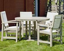 Polywood® Coastal 5-Piece Round Farmhouse Dining Set in Black/Metallic Sling