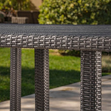 Christopher Knight Home Fiona Outdoor Stacking Wicker Square Dining Set, 9-Pcs Grey