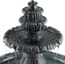 Hampton 56 3/4" High Slate Finish 4-Tier Outdoor Large Fountain with Light