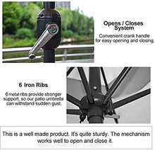 WQFFQWK Outdoor Patio Umbrellas Garden Parasols 6 Feet Outdoor Table Umbrella with Crank 6 Iron Ribs, Market Umbrella for Pool, Beach, Garden, Restaurant