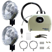 HydroMist Cabana Series Mist Fan Package, 2 14-Inch Heads, Stainless Steel