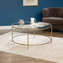 JHFSDFHKV Coffee Table Nordic Transparent Tempered Glass Living Room Sofa Table Balcony Garden Round Leisure Table，23.6''x17.7''