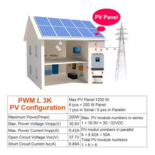 NNHUNYI Hybrid Solar Inverter 24V 110V Pure Sine Wave Inverter 2400W 3KVA Solar Panel Generator Portable Wechselrichter