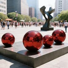 YDJIANCAI 1 Pcs Stainless Steel Gazing Balls Hollow Mirror Globe Floating Reflective Ball Polished Shiny Sphere for Home Garden Pond Outdoor Decoration Red(Size:22.83in/58cm)