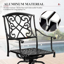 30" Swivel Outdoor Bar Stools Set of 2, Sunbrella Cushion Patio Bar Chairs