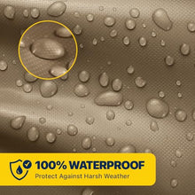 Seal Skin Covers Outdoor Kitchen Island Cover, Waterpoof Heavy Duty PVC-Coated Polyester Outdoor Protector with Drawstring, Air Vents & Handles, Beige, 98''L x 42''D x 48''H