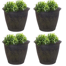 Sunnydaze Anjelica 24'' Large Plastic Planter Pot for Plants, Sable, 4pk