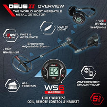 XP Deus II WS6 Master: FMF 11" Coil, Headphones Metal Detector for Adults