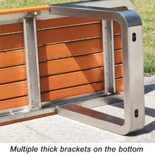 Sunyongfly Outdoor Garden Bench,Park Bench,Wooden seat,Stainless Steel Bench, for Squares, Parks, and Residential Areas(Size:160CM)