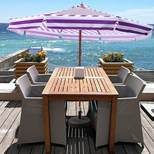 3WWWQMAA8 Purple Striped Umbrella,Large Garden Parasol/Outdoor Protective Market Table Umbrella,2.7m/9FT Patio Umbrella Canopy Easy to Close