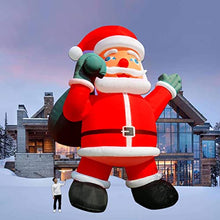 OZIS Giant 33Ft Inflatable Santa Claus Holding Gift Bag Red