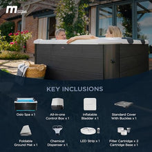 MSpa Square Hydro Jets Bubble Spa with Hard Exterior & Soft Lining Interior