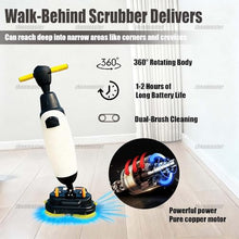 zhenmaster Advanced Cordless Floor Washer Dual-Brush Deep Cleaning Technology with Adjustable Pressure Control for Grout, Epoxy Floors and Industrial Workshop Applications(Red)