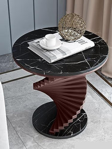 Living Room Table Marble Coffee Table is Simple and Modern Creative Corners Near The Sofa in The Living Room Small Round Table Outdoor Side Table (Color : 50CM-01)