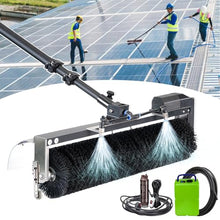 TGBHM Solar Panel Cleaning Kit - 360° Rotating Brush & 10M Hose, Telescopic Water Fed Pole, Electric Photovoltaic Cleaner, 7.5M/24.6Ft Battery-Powered Tool for Efficient Solar Maintenance