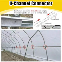 RENLXFI PVC Coated Wire and U-Channel with Seal Tight Screws & Connector, Greenhouse Track and Wiggle Wire for Poly Film Shade Cloth Attachment, Reusable(14 Set)