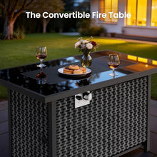 Ciays 43″ Propane Fire Pit with Glass Wind Guard, CSA-Listed 60,000 BTU Outdoor Gas Fire Pit Table, Tempered Glass Top, Glass Rocks,Lid, Adjustable Legs, Fire Table for Patio, Garden & Party, Black