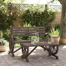 FDSAQOPT 2 Piece Patio Lounge Set Solid Wood Fir