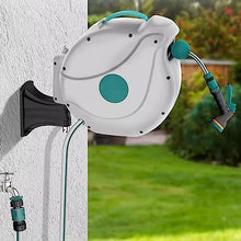 Water Pipe Storage Rack Retractable Garden Hose Reel,1/2 in x 30M/100 ft Wall Mounted Hose Reel, with 8- Function Sprayer Nozzle, Any Length Lock/Slow Return System/Wall Mounted/180°Swivel Bracket Hos
