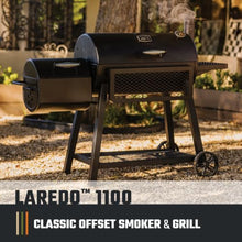Oklahoma Joe’s Laredo Series 1100 Offset Charcoal Smoker and Grill with 1100 sq. in. Cooking Area in Black
