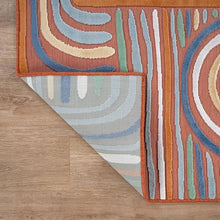 CAMILSON Indoor Outdoor Rug, Orange 10x14 Geometric Arch Striped Large Area Rugs for Patio and Home Areas, Easy-Cleaning Non-Shedding Living Room, Garden and Deck Washable Outside Carpet (10 x 14)