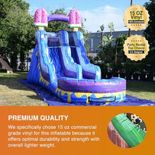 JumpOrange 15' Ice Pops Commercial Water Slide with Pool Purple/Blue