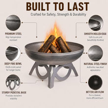 Ohio Flame Liberty 24” Wood Burning Fire Pit Carbon Steel with Curved
