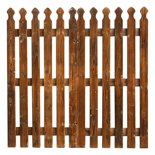 Etlegor Wood Garden Fence, Freestanding Splicable Privacy Screens, Decorative Landscape Edging Border for Home Patios Backyard Patio(Brown,120x120cm/5PCS)
