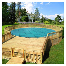 WAHHWF Outdoor Deck Pools Cover Round, 30ft/28ft/26ft/24ft/22ft/18ft/15ft/14ft/12ft/10ft/8ft/7ft/6ft/5ft Winter Heavy Duty In-Ground Swimming Pool Safety Cover Green Mesh, Custom Size(4.6m/15ft)