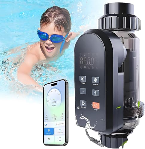 Gpxhbcb Upgraded Salt Water Pool Chlorinator System Salt Chlorine Generator for Inground Pools Saltwater Pool System with Titanium Cell, LED/APP Control 30g/h