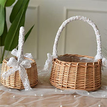 Hand-Woven Flower Basket Portable Wicker Wedding Decoration Picnic Storage Basket Storage Supplies (Color : D, Size : S Size) (D M Size)