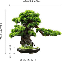 LSHAOBO Artificial Bonsai Welcome Pine 19-Inch Simulation Potted Bonsai Home Office Opening Gift Fake Plant Decoration
