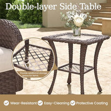 Aeeiua 7 Pieces Wicker Patio Furniture Set with Fire Pit Table, Luxury Outdoor Conversation Set with High Back Swivel Rocker Chairs