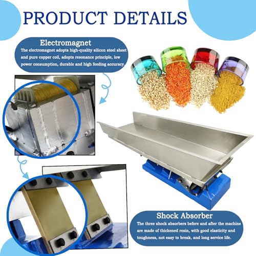 EQCOTWEA Electromagnetic Vibrating Feeder Stainless Steel GZV-8 Silver