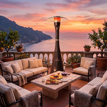LAVA Heat Italia PALERMO PRO T-LINE 7.3 ft. Liquid Proprane Patio Heater - 44000 BTU - Commercial Flame - Triple Protection - Solid Steel - 36 sq. ft. Coverage Area - Bronze Wicker